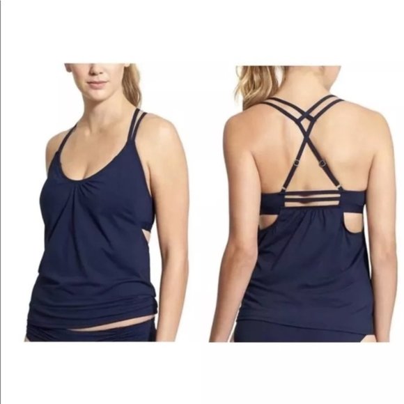Athleta Other - Athleta Hang Loose Tankini Top Navy Size S